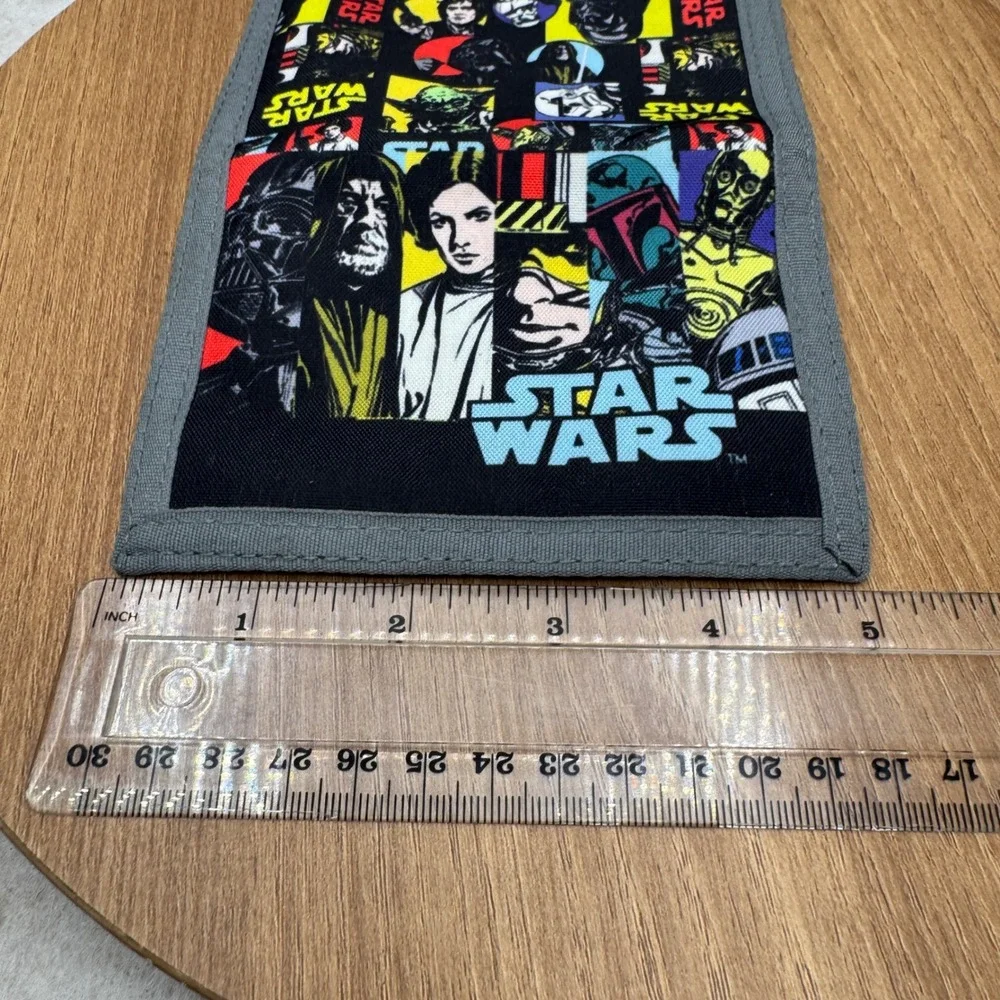 Star Wars Trifold Canvas‎ Wallet OS Black Gray Darth Vader Leia Retro Geekcore